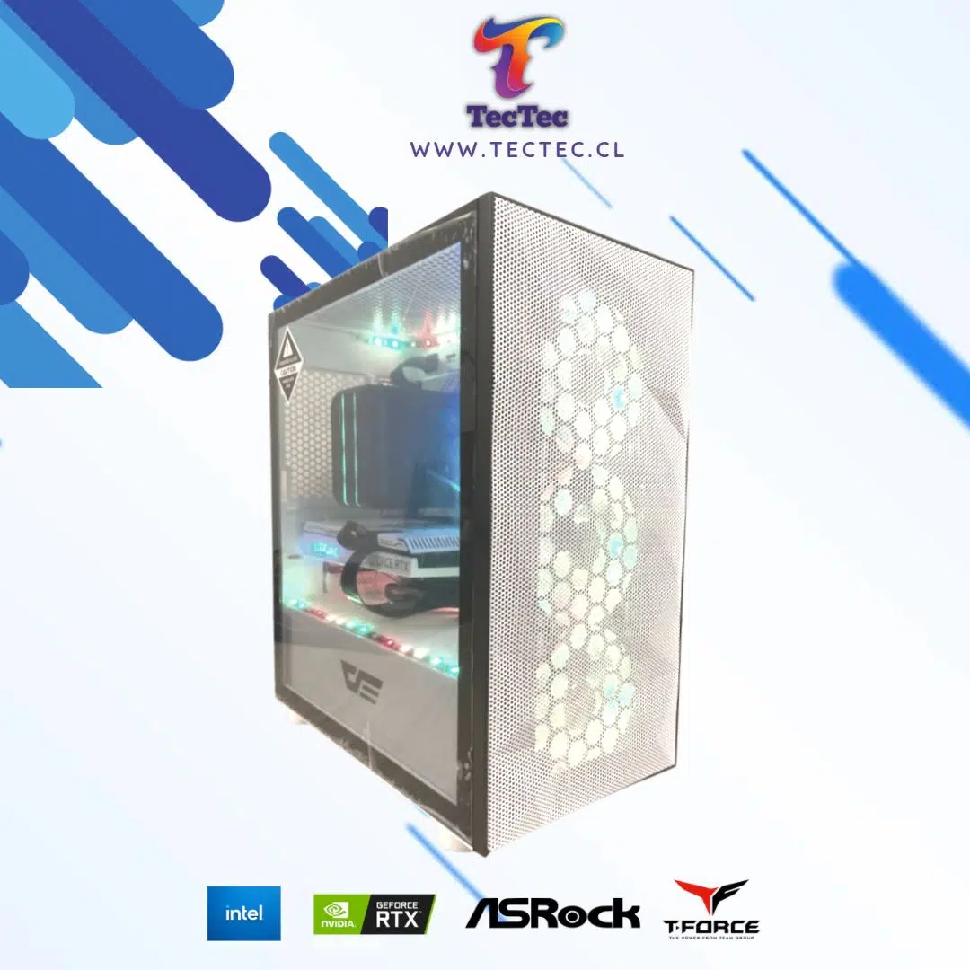 RTX 3060 Ti White PC Gamer Pro White- Intel i5-10400, RTX 3060 Ti, 16 GB RAM, 480 GB NVMe, RGB - Imagen 1