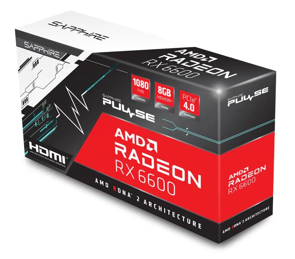 Tarjeta de Video RX 6600 Sapphire Pulse Lite_1 Tarjeta de Video RX 6600, 8GB GDDR6, Sapphire Pulse Lite Edition, Ideal para juego en 1080p - Imagen 1