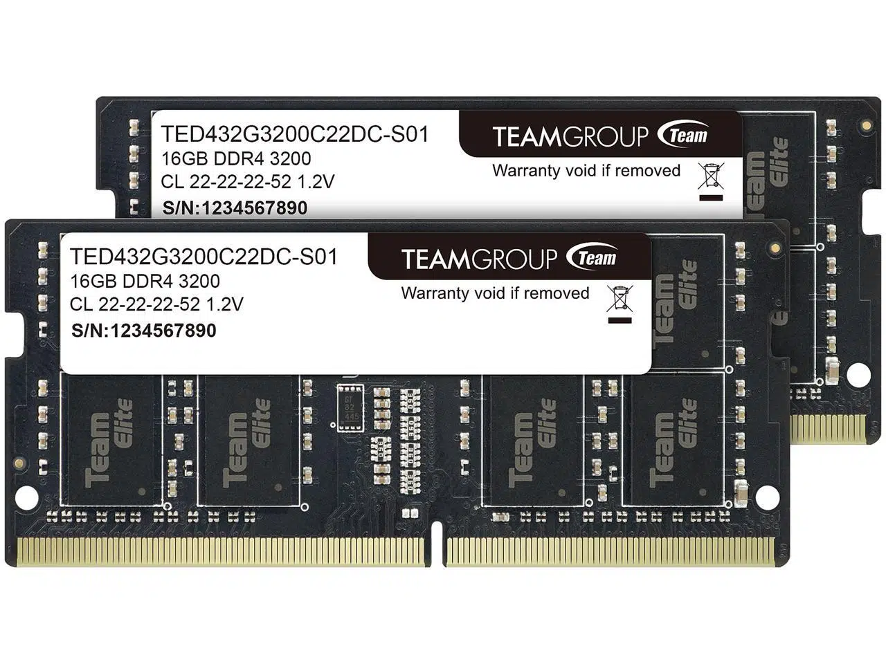 Memoria RAM Notebook 32 GB DDR4 (2 x 16GB) 3200 MHz SODIMM, Team