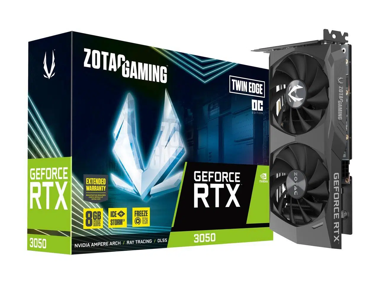 RTX 3050 OC ZOTAC_1 Tarjeta de Video Nvidia RTX 3050, 8 GB GDDR6, Zotac Twin Edge OC - Imagen 1