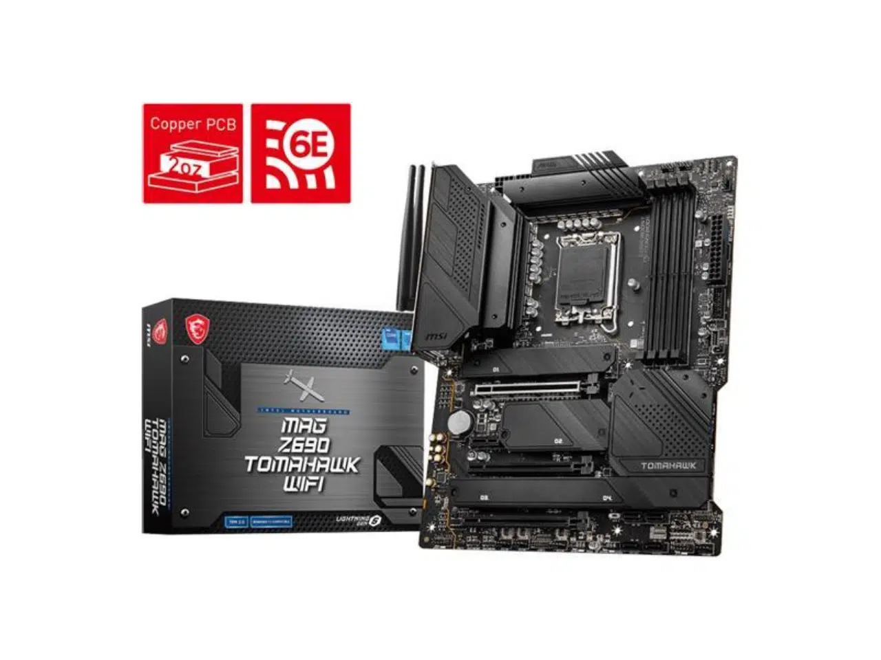 Placa Madre MSI MAG Tomahawk WiFi, Chipset Z690, DDR5, LGA 1700, WiFi 6E, ATX Placa Madre MSI MAG Tomahawk WiFi, Chipset Z690, DDR5, LGA 1700, WiFi 6E, ATX - Imagen 1