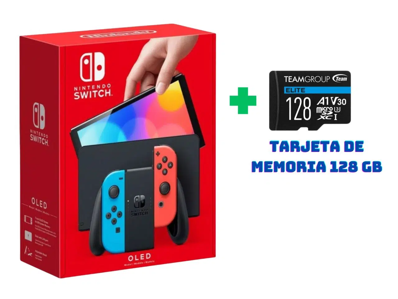 Nintendo Switch OLED Neon + Tarjeta de Memoria 128 GB Nintendo Switch OLED Neon + Tarjeta de Memoria 128 GB - Imagen 1