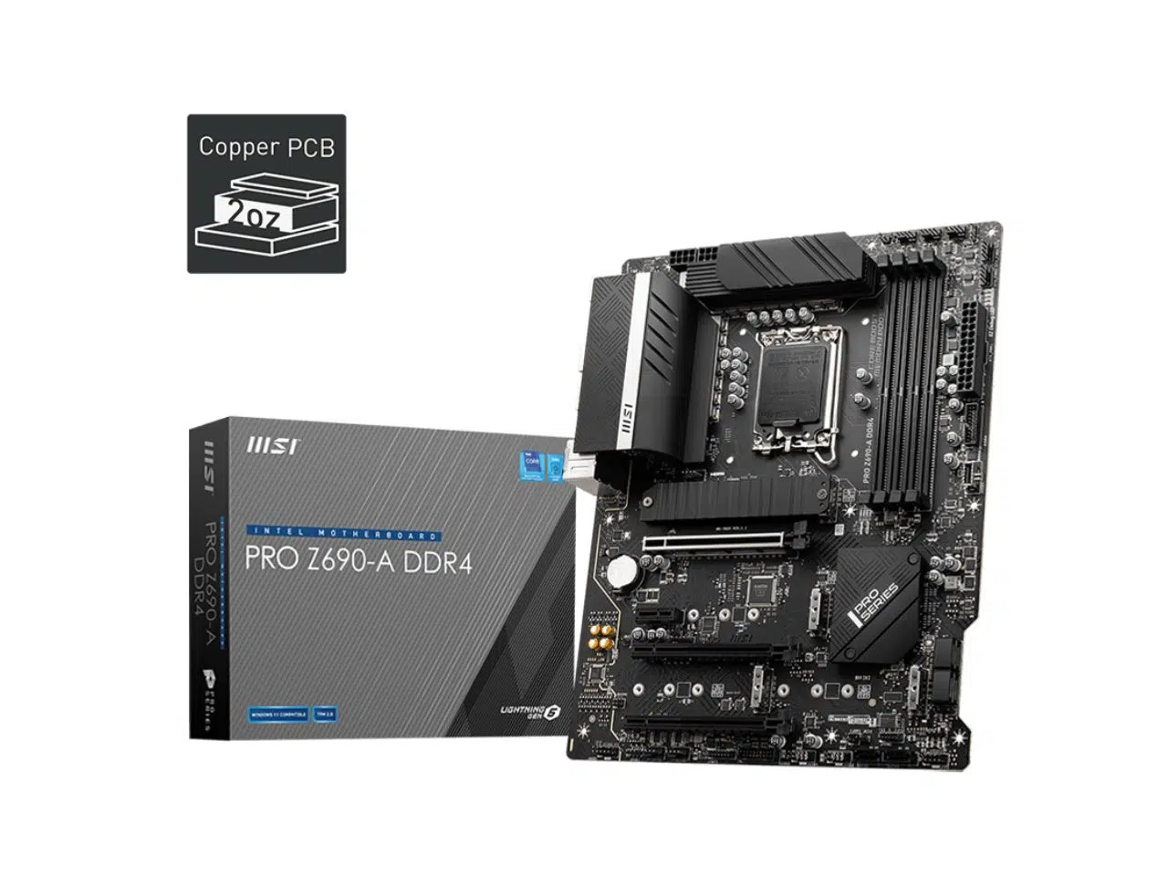 xr:d:DAGBecHM3PM:17,j:5027567116476365468,t:24040615 Placa Madre Intel MSI PRO Z690-A ProSeries DDR4 ATX (Open Box) - Imagen 1