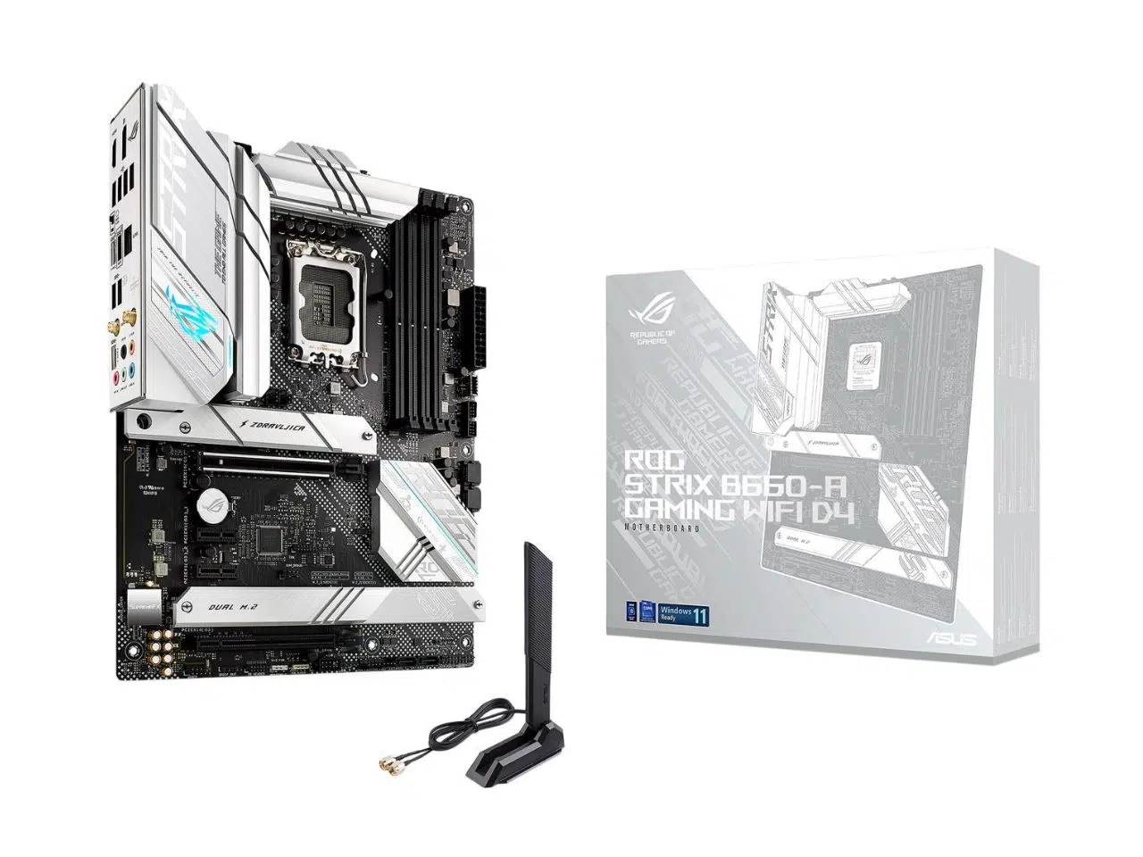 xr:d:DAGBecHM3PM:25,j:7182539565703991918,t:24040622 Placa Madre Intel ASUS ROG Strix B660-A Gaming WiFi D4 DDR4 ATX (Open Box) - Imagen 1