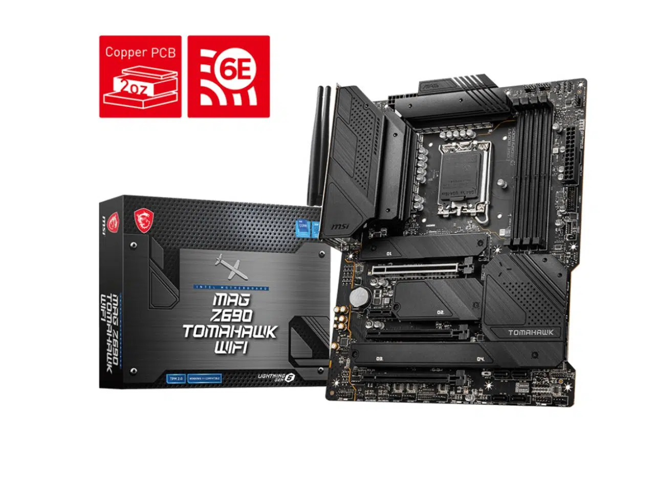xr:d:DAGBecHM3PM:13,j:2752123291259694731,t:24040513 Placa Madre Intel MSI MAG TomaHawk Z690 DDR5 WiFi 6E ATX (Open Box) - Imagen 1