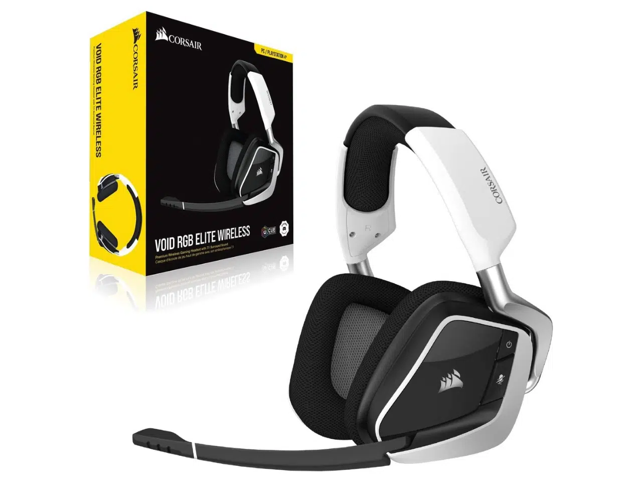 CORSAIR VOID RGB ELITE_4_canva Audífonos inalámbricos gamer Corsair Void RGB Elite Wireless, PC/Mac/Playstation. Color blanco (Open Box) - Imagen 1