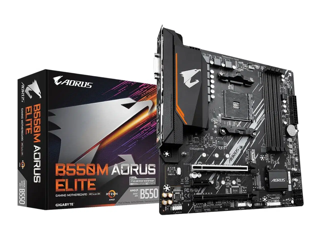 Placa Madre AMD Aorus Elite B550M AM4 DDR4 micro-ATX (Open Box) Placa Madre AMD Aorus Elite B550M AM4 DDR4 mATX (Open Box) - Imagen 1