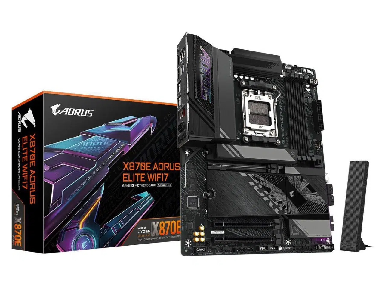 Placa Madre AMD Gigabyte X870E Aorus Elite WiFi 7 ATX Placa Madre AMD AM5 Gigabyte X870E Aorus Elite WiFi 7 ATX - Imagen 1