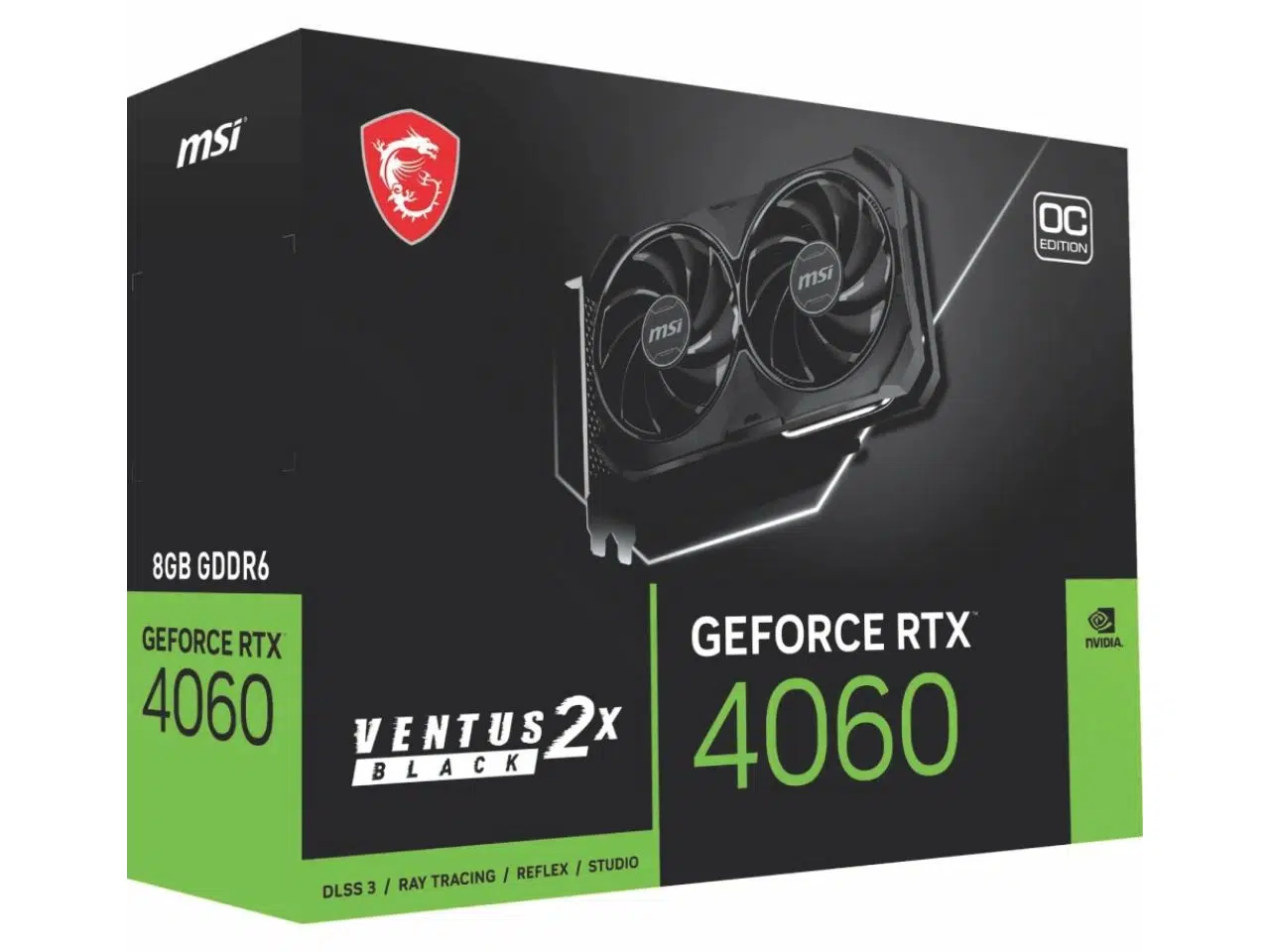 Nvidia RTX 4060 | 8GB GDDR6 | MSI Ventus 2X Black Nvidia RTX 4060 | 8GB GDDR6 | MSI Ventus 2X Black - Imagen 1