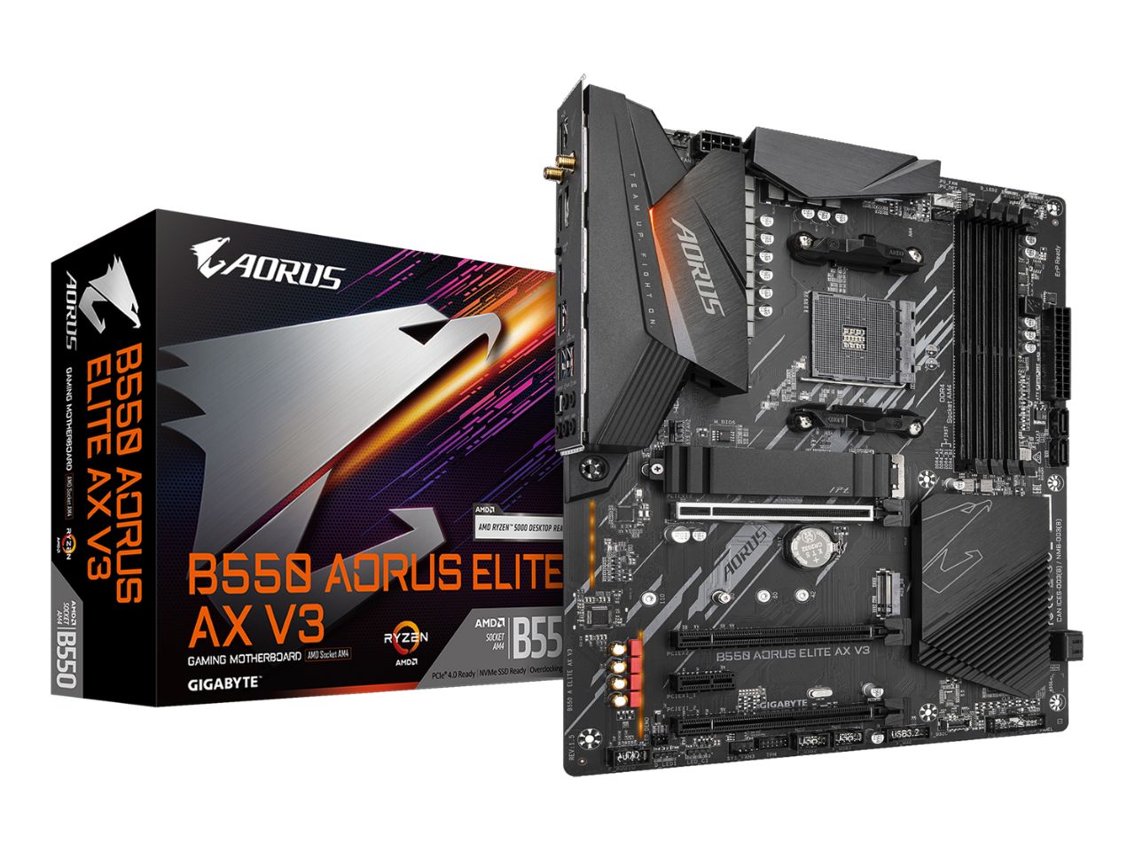 Aorus B550 Elite AX V3_1 Placa Madre AMD AM4 Aorus B550 Elite AX V3 ATX (Open Box) - Imagen 1