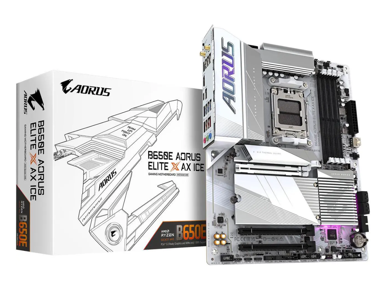 Aorus B650E Elite X AX_1 Placa Madre AMD AM5 Aorus B650E Elite X AX Ice ATX - Imagen 1