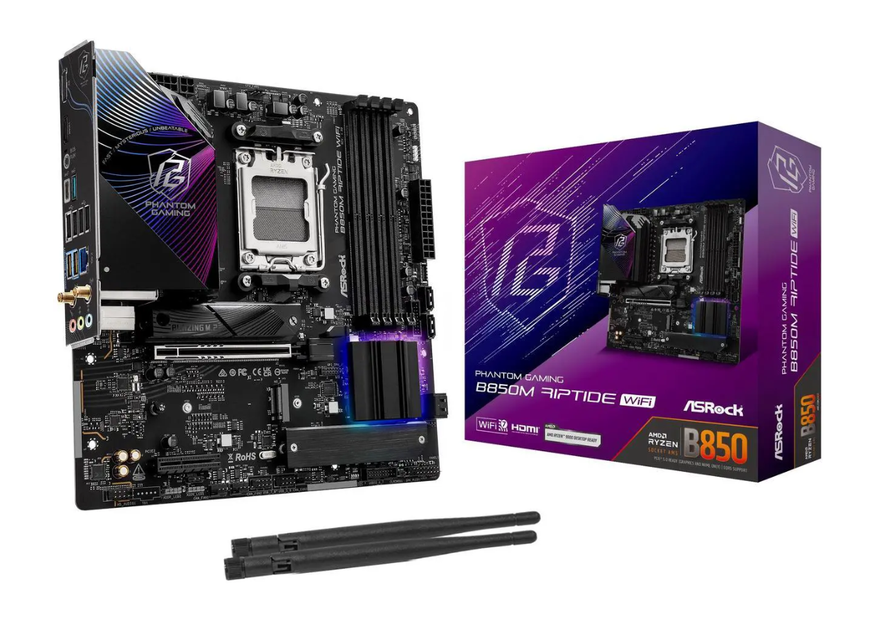 ASROCK B850M RIPTIDE WIFI_1 Placa Madre AMD AM5 B850M | ASRock Riptide WiFi | mATX - Imagen 1