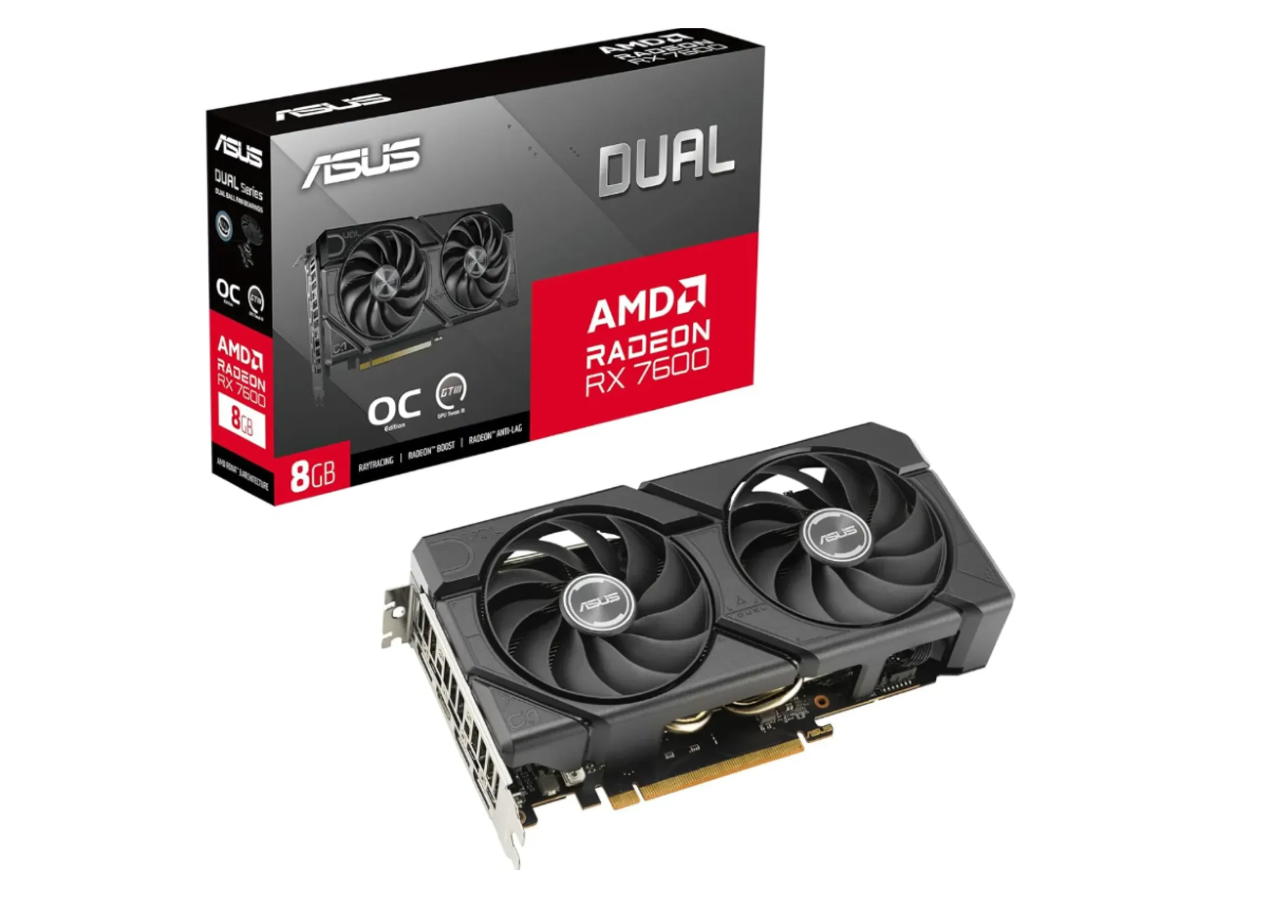 ASUS RX 7600 DUAL EVO OC_1 AMD Radeon RX 7600 | 8GB VRAM | ASUS DUAL EVO OC - Imagen 1