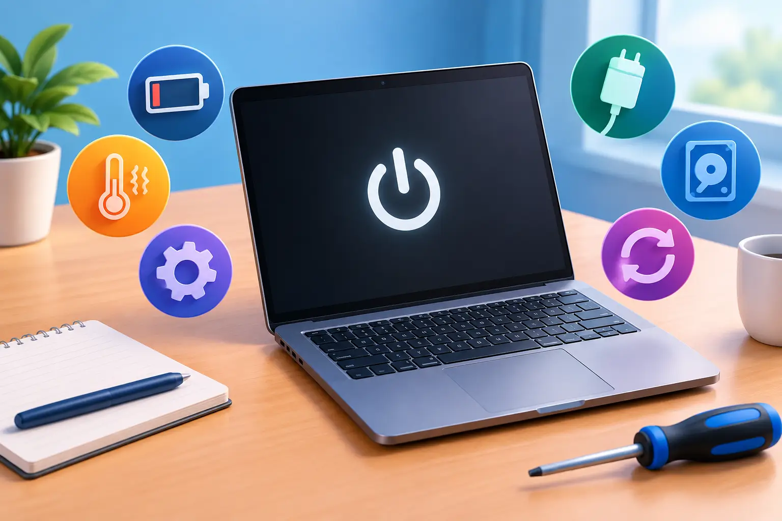Mi notebook se apaga: causas y soluciones